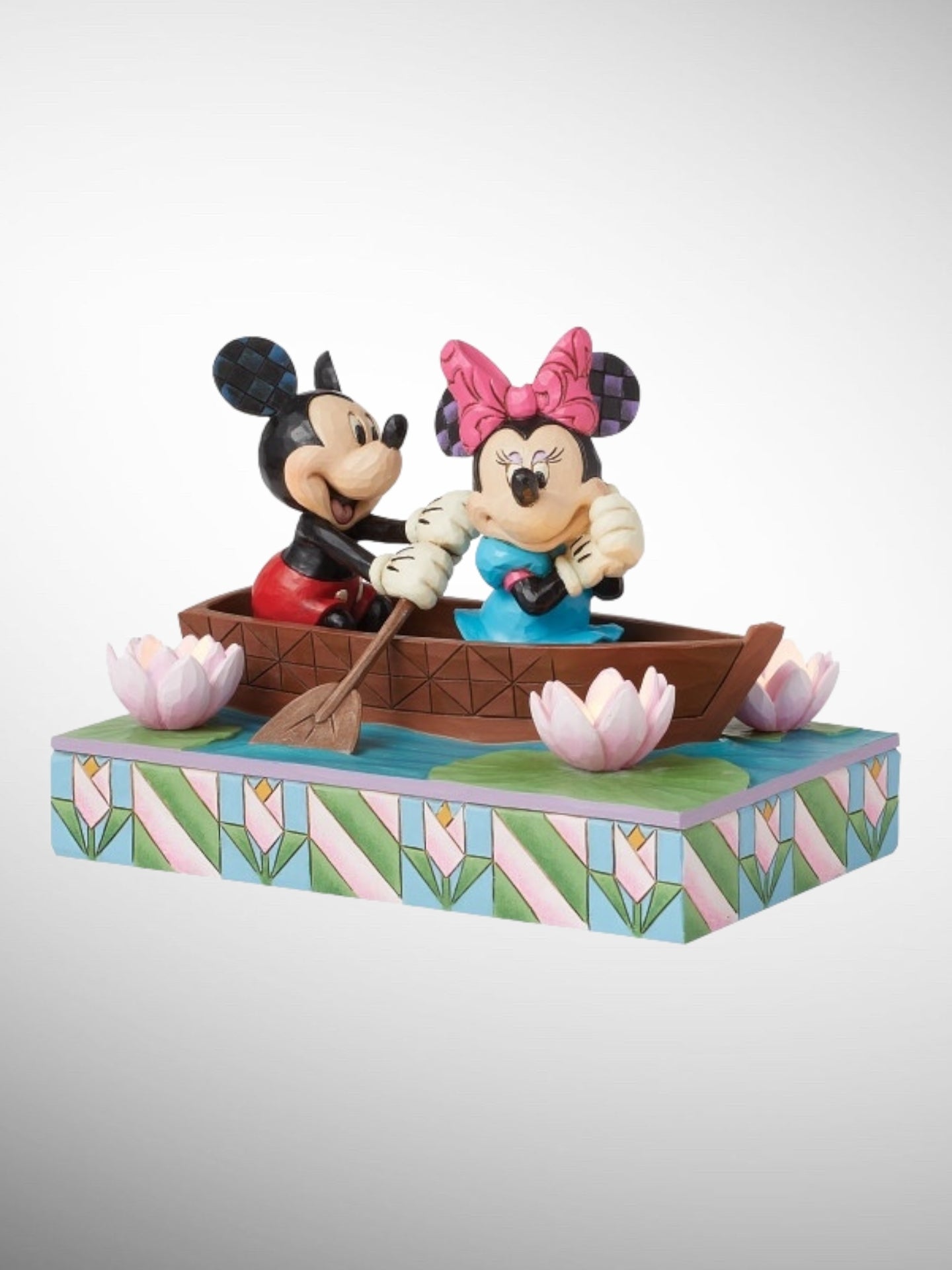 Jim Shore Disney Traditions - Row-Mance Is In The Air Mickey Minnie LED Figurine